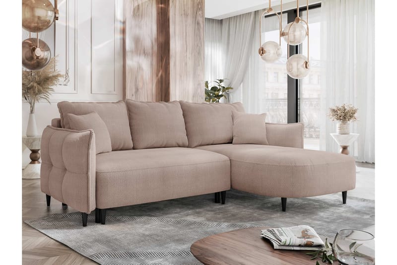 Sycylia Sofa med Divan 3-seter - Rosa - Møbler - Sofaer - Sofaer med sjeselong - 3 seters sofa med divan