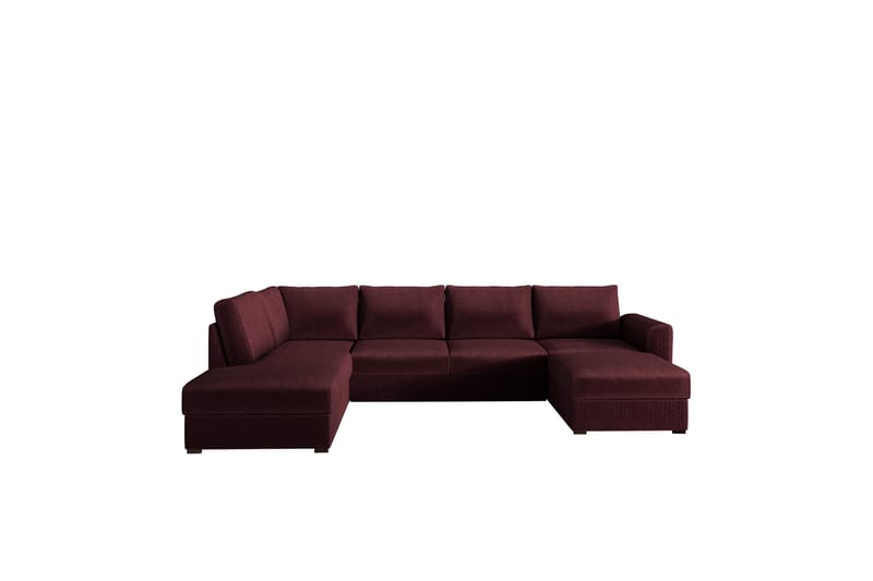 Taberk Sofa med Sjeselong og Divan 4-seter - Brun/Rød - Møbler - Sofaer - Sofaer med sjeselong - 4 seters sofa med divan