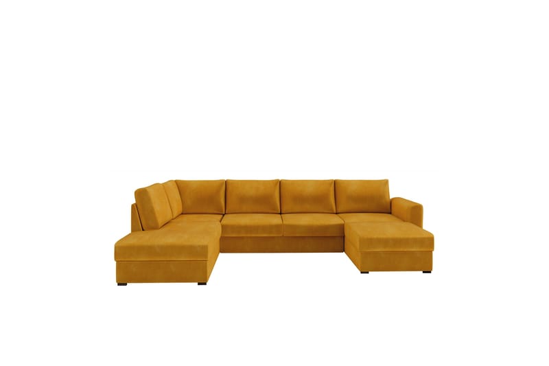 Taberk Sofa med Sjeselong og Divan 4-seter - Gul - Møbler - Sofaer - Sofaer med sjeselong - 4 seters sofa med divan