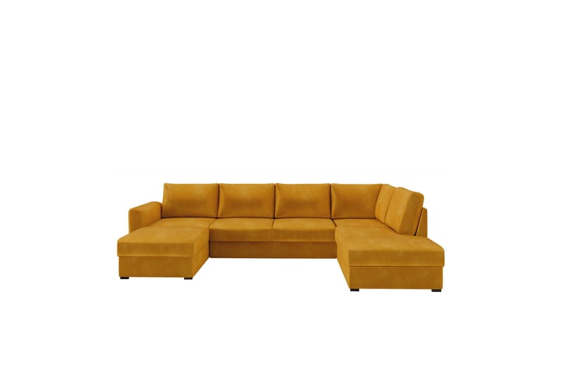 Taberk Sofa med Sjeselong og Divan 4-seter - Gul - Møbler - Sofaer - Sofaer med sjeselong - 4 seters sofa med divan