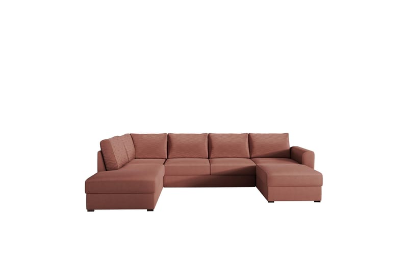 Taberk Sofa med Sjeselong og Divan 4-seter - Rosa/Brun - Møbler - Sofaer - Sofaer med sjeselong - 4 seters sofa med divan