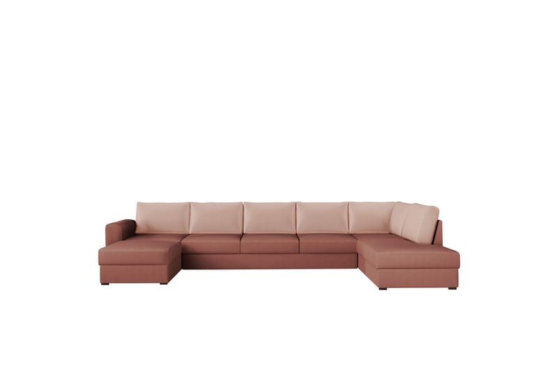 Taberk Sofa med Sjeselong og Divan 5-seter - Brun - Møbler - Sofaer - U-sofa