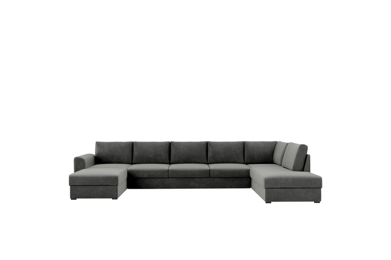 Taberk Sofa med Sjeselong og Divan 5-seter - Grå - Møbler - Sofaer - U-sofa