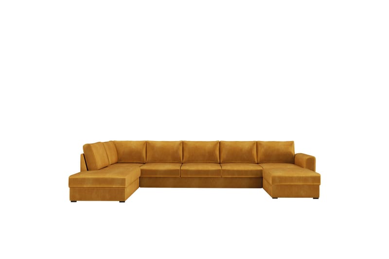 Taberk Sofa med Sjeselong og Divan 5-seter - Gul - Møbler - Sofaer - U-sofa