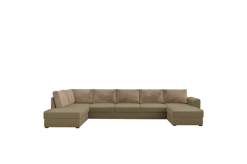 Taberk Sofa med Sjeselong og Divan 5-seter - Mørk beige - Møbler - Sofaer - U-sofa