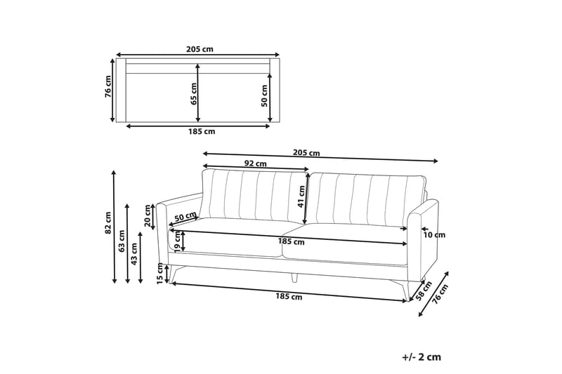 Tuba Sofa 3-seter - Brun/Svart - Møbler - Sofaer - 3 seter sofa