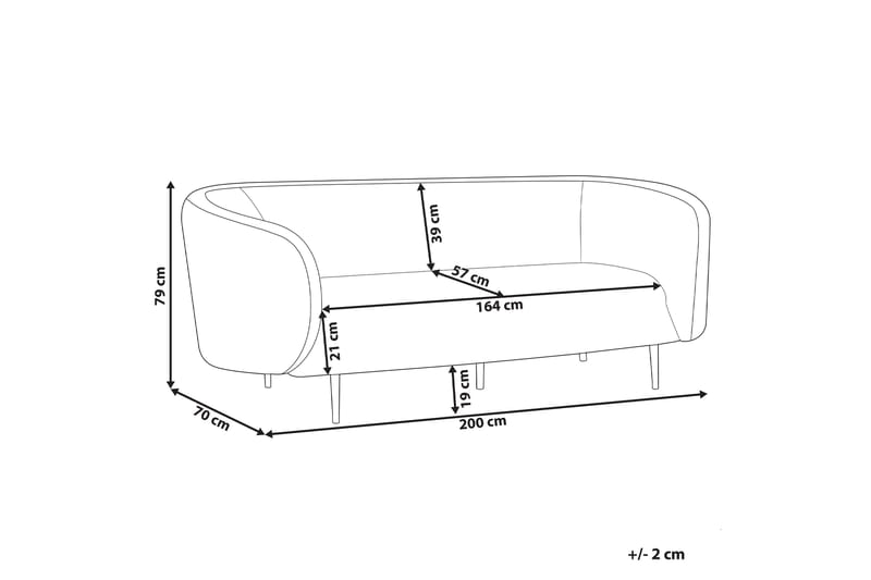 Tuka Sofa 3-seter - Beige/Svart/Grå - Møbler - Sofaer - 3 seter sofa