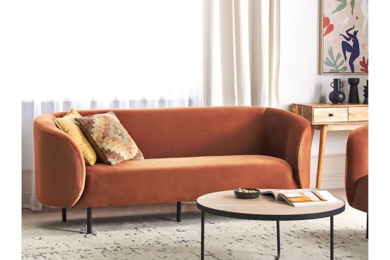 Tuka Sofa 3-seter - Svart/Oransje - Møbler - Sofaer - 3 seter sofa