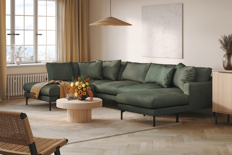 5-seters U-Sofa Armunia - Grønn - Møbler - Sofaer - U-sofa