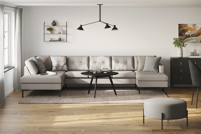 5-seters U-sofa Divan Høyre Frillestad - Beige - Møbler - Sofaer - U-sofa