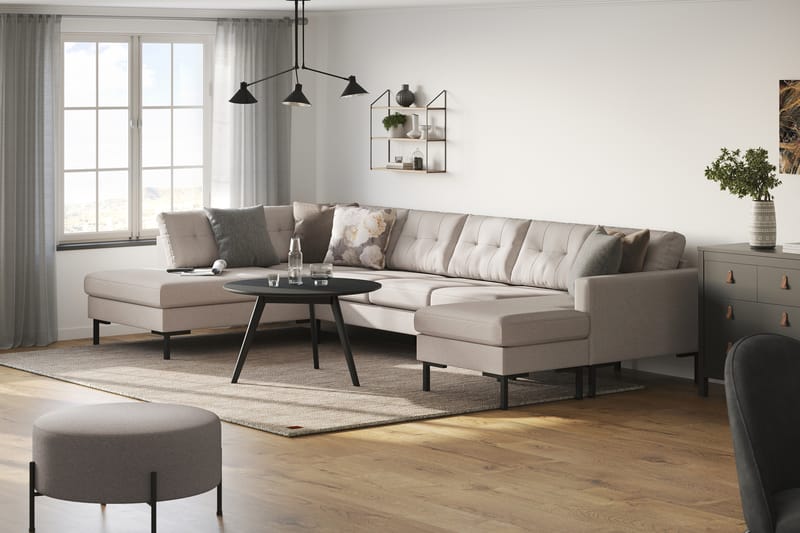 5-seters U-sofa Divan Høyre Frillestad - Beige - Møbler - Sofaer - U-sofa