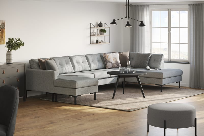 5-seters U-sofa Divan Venstre Frillestad - Grå - Møbler - Sofaer - U-sofa