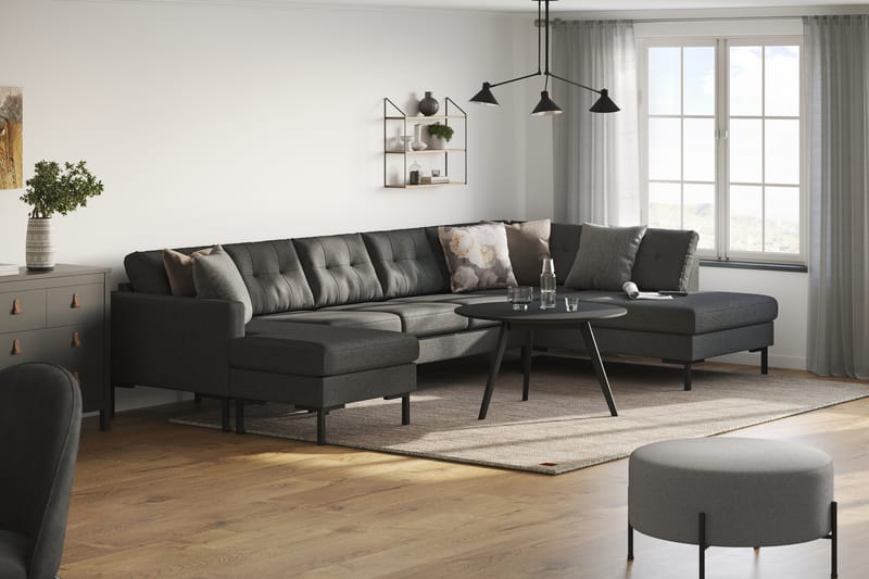 5-seters U-sofa Divan Venstre Frillestad - Mørkegrå - Møbler - Sofaer - U-sofa