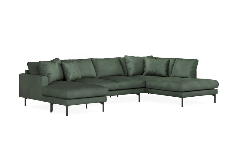 5-seters U-Sofa Menard - Grønn - Møbler - Sofaer - U-sofa