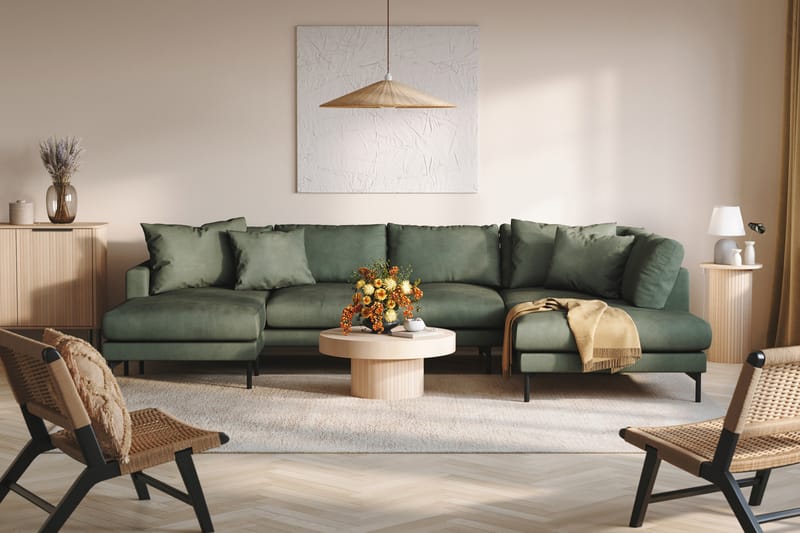 5-seters U-Sofa Menard - Grønn - Møbler - Sofaer - U-sofa