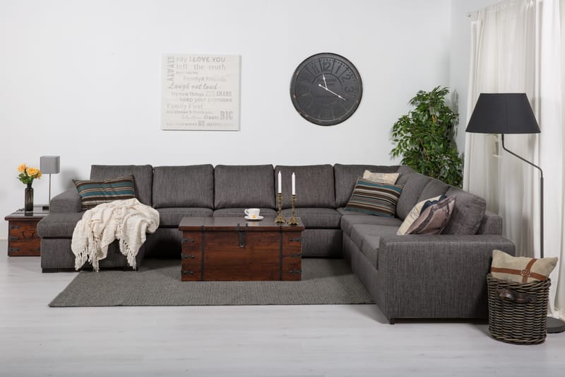 Hjørnesofa Lava med Divan Vendbar - Brun - Møbler - Sofaer - U-sofa