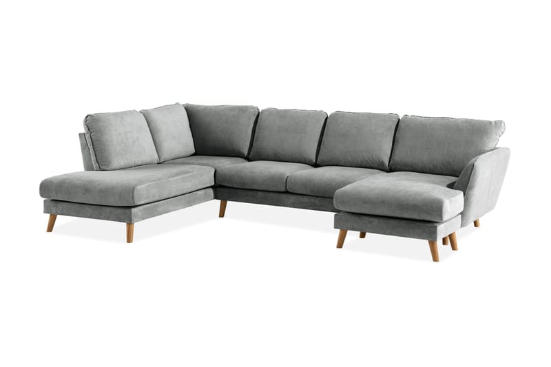 U-Sofa Colt Lyx med Divan Høyre - Grå/Eik - Møbler - Sofaer - U-sofa