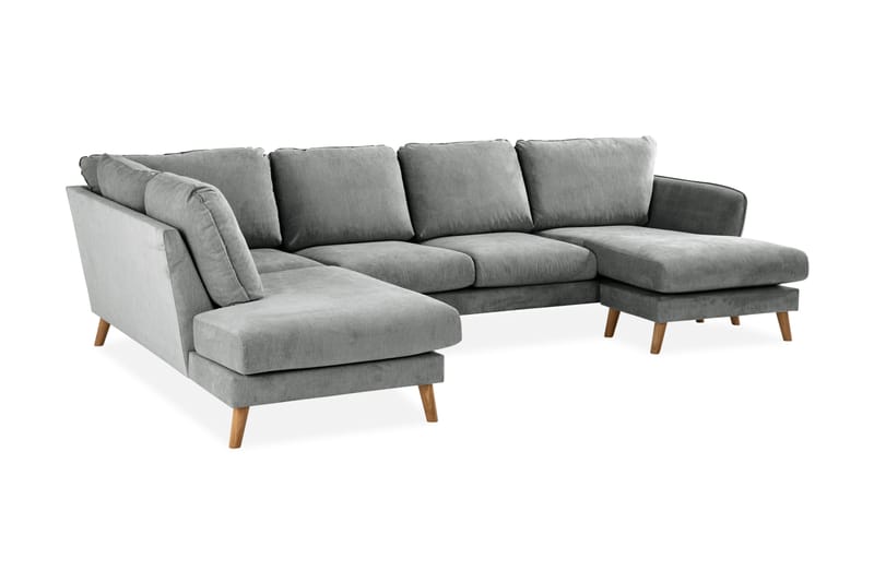 U-Sofa Colt Lyx med Divan H�øyre - Grå/Eik - Møbler - Sofaer - U-sofa