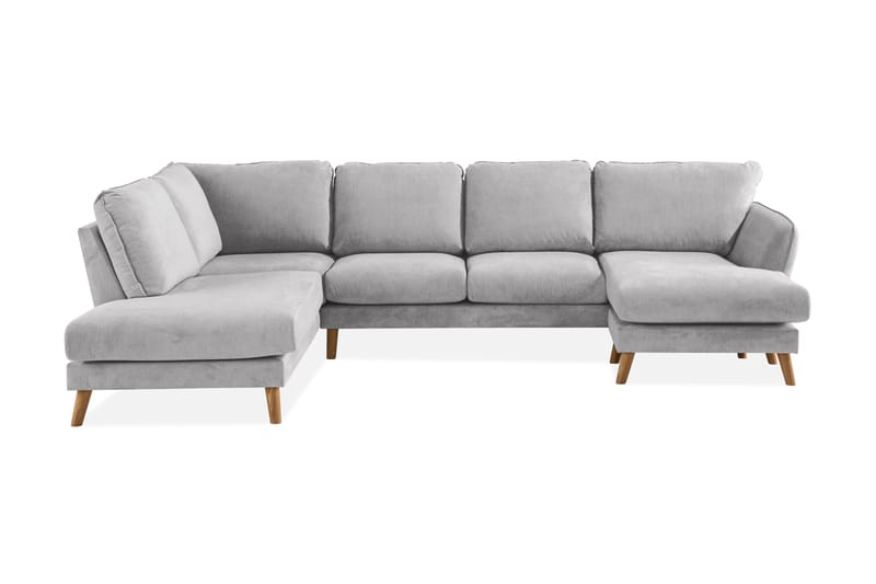 U-Sofa Colt Lyx med Divan Høyre - Lysegrå/Eik - Møbler - Sofaer - U-sofa