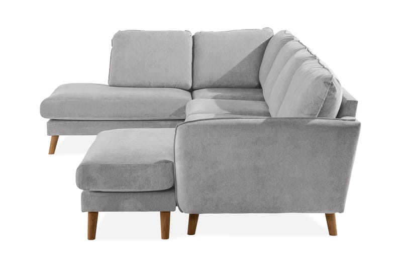 U-Sofa Colt Lyx med Divan Høyre - Lysegrå/Eik - Møbler - Sofaer - U-sofa