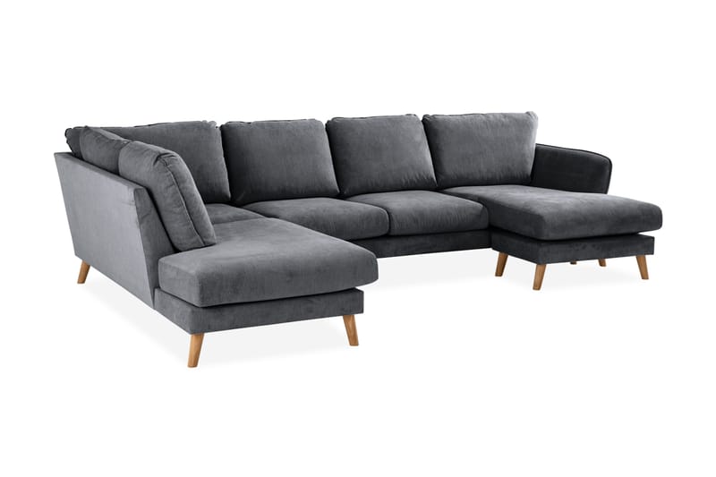 U-Sofa Colt Lyx med Divan Høyre - Mørkegrå/Eik - Møbler - Sofaer - U-sofa