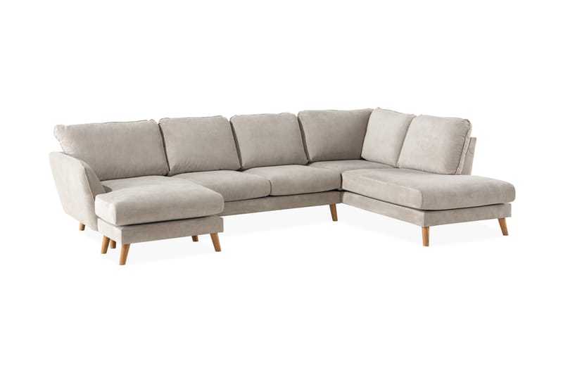 U-Sofa Colt Lyx med Divan Venstre - Beige/Eik - Møbler - Sofaer - U-sofa