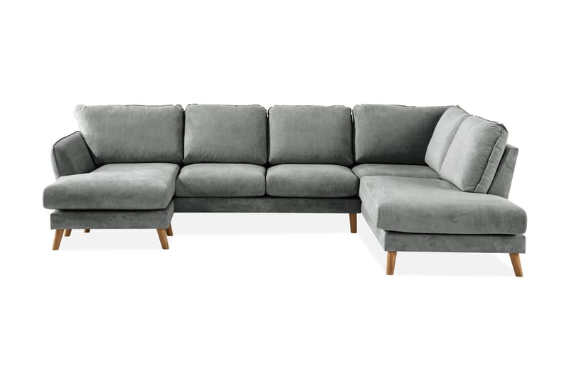 U-Sofa Colt Lyx med Divan Venstre - Grå/Eik - Møbler - Sofaer - U-sofa