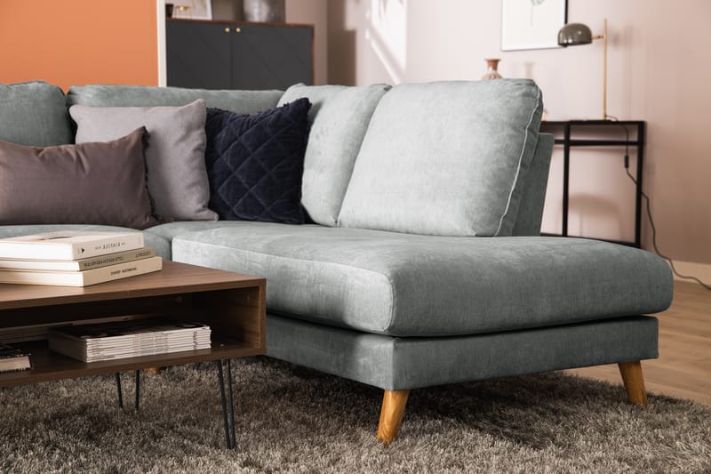 U-Sofa Colt Lyx med Divan Venstre - Grå/Eik - Møbler - Sofaer - U-sofa