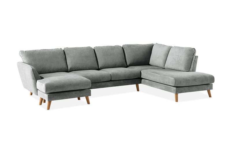 U-Sofa Colt Lyx med Divan Venstre - Grå/Eik - Møbler - Sofaer - U-sofa