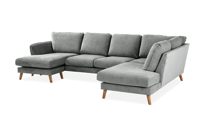 U-Sofa Colt Lyx med Divan Venstre - Grå/Eik - Møbler - Sofaer - U-sofa