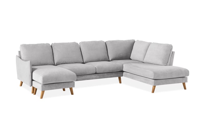 U-Sofa Colt Lyx med Divan Venstre - Lysegrå/Eik - Møbler - Sofaer - U-sofa