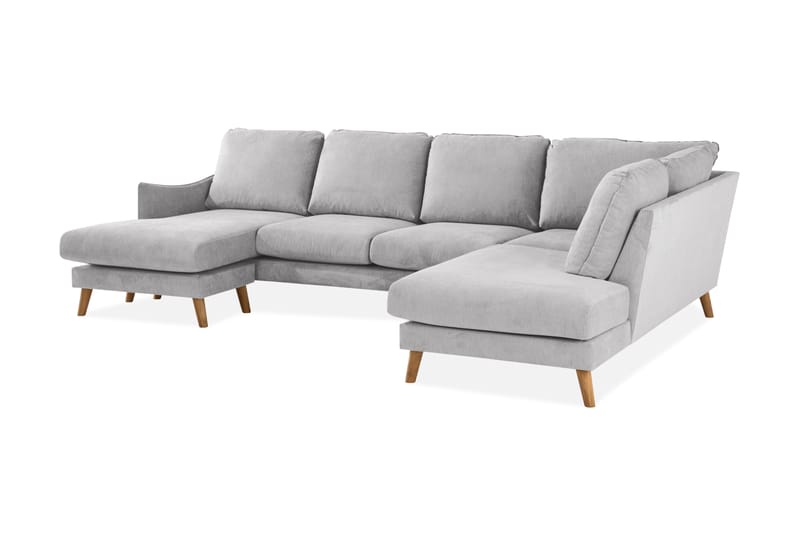 U-Sofa Colt Lyx med Divan Venstre - Lysegrå/Eik - Møbler - Sofaer - U-sofa