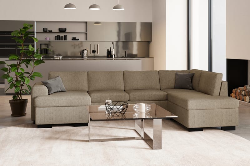 U-sofa Freemont Large med Divan Høyre - Beige - Møbler - Sofaer - U-sofa