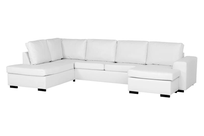U-sofa Freemont XL med Divan Høyre Kunstlær - Hvit - Skinnsofaer - U-sofa
