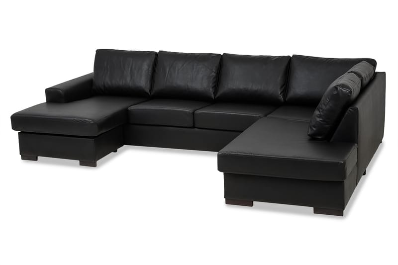 U-sofa Freemont XL med Divan Venstre Kunstlær - Svart - Møbler - Sofaer - U-sofa