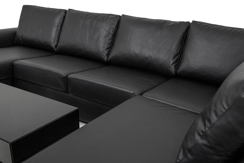 U-sofa Freemont XL med Divan Venstre Kunstlær - Svart - Møbler - Sofaer - U-sofa