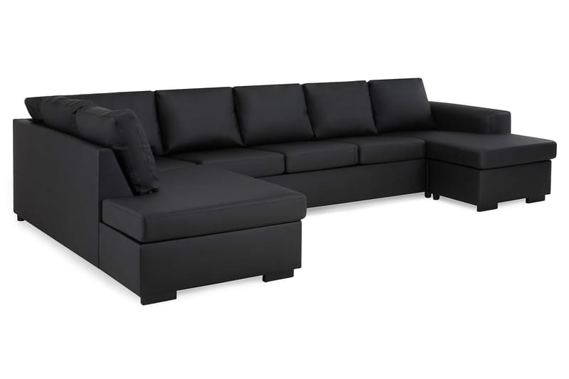 U-sofa Freemont XXL med Divan Høyre - Svart - Møbler - Sofaer - U-sofa