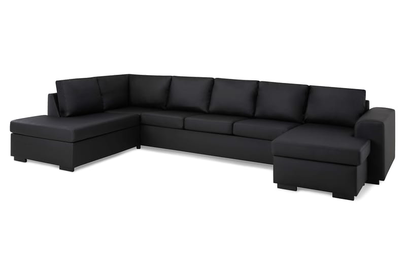 U-sofa Freemont XXL med Divan Høyre - Svart - Møbler - Sofaer - U-sofa