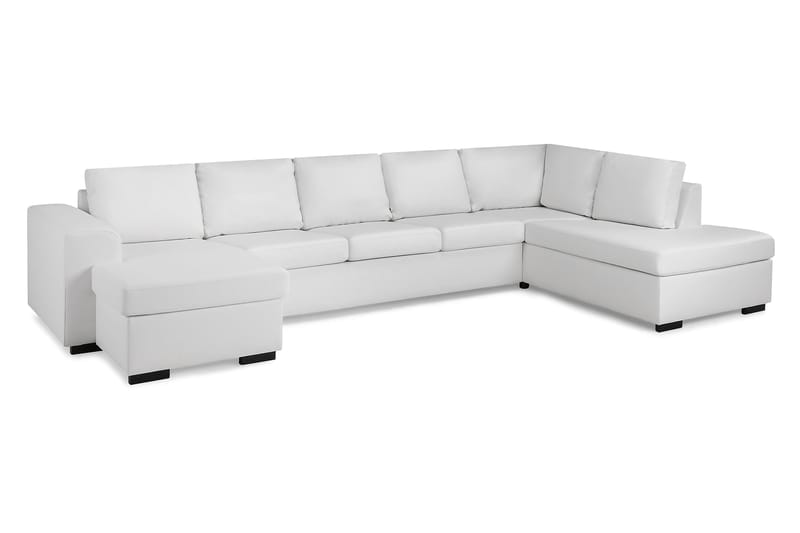 U-sofa Freemont XXL med Divan Venstre - Hvit - Skinnsofaer - U-sofa