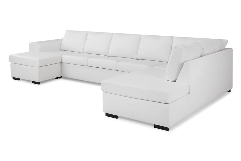 U-sofa Freemont XXL med Divan Venstre - Hvit - Skinnsofaer - U-sofa