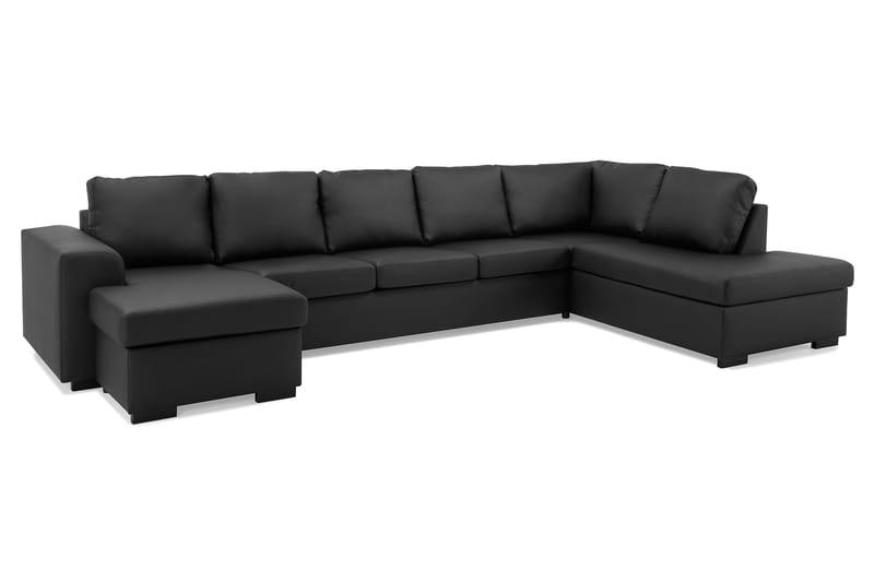 U-sofa Freemont XXL med Divan Venstre - Svart - Møbler - Sofaer - U-sofa