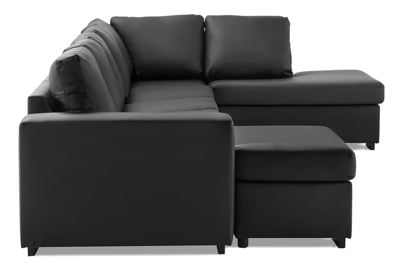 U-sofa Freemont XXL med Divan Venstre - Svart - Møbler - Sofaer - U-sofa