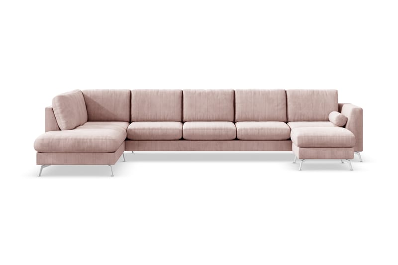 U-sofa Friday Lyx med Sjeselong Venstre - Rosa - Møbler - Sofaer - U-sofa