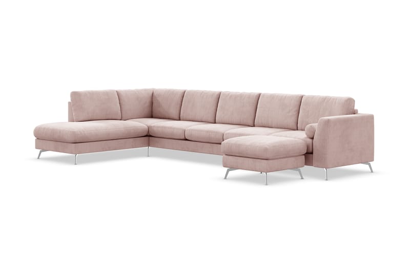 U-sofa Friday Lyx med Sjeselong Venstre - Rosa - Møbler - Sofaer - U-sofa