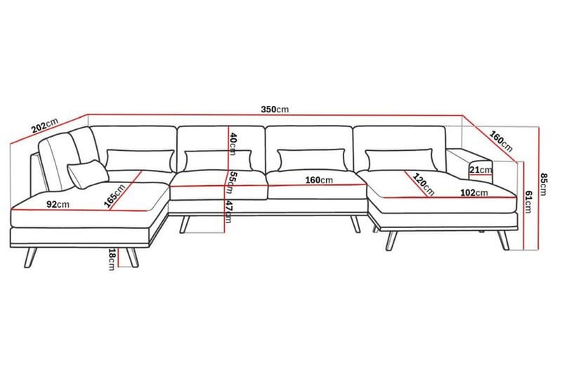 U-sofa Haga - Beige / Eik - Møbler - Sofaer - U-sofa