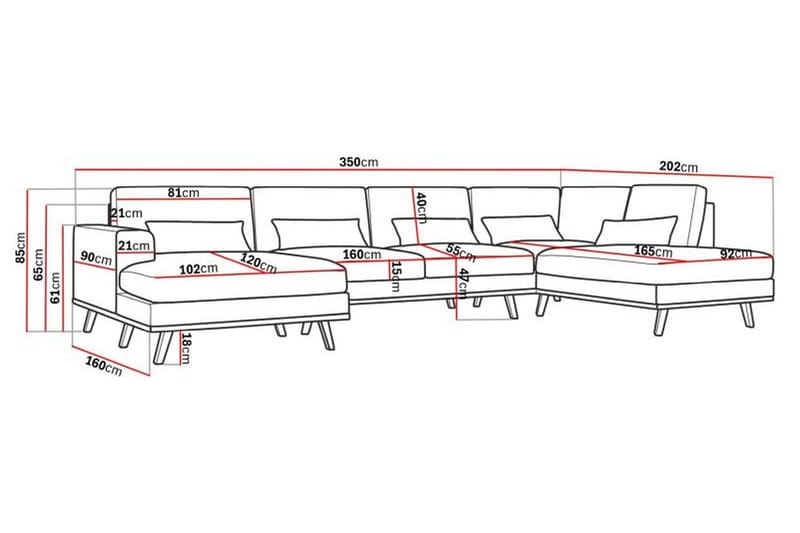 U-sofa Haga - Brun/Eik - Møbler - Sofaer - U-sofa