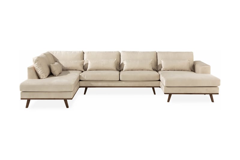 U-Sofa Haga Fløyel - Beige - Møbler - Sofaer - U-sofa