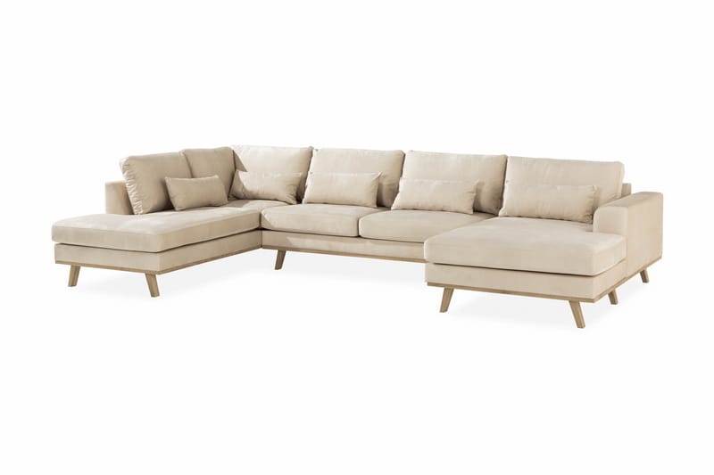 U-Sofa Haga Fløyel - Beige - Møbler - Sofaer - U-sofa