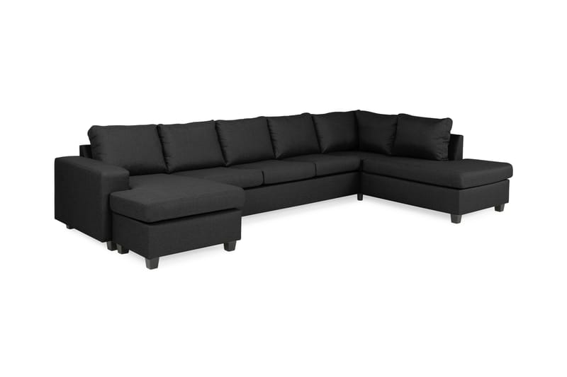 U-sofa Houston Large med Divan Venstre - Mørkgrå - Møbler - Sofaer - U-sofa