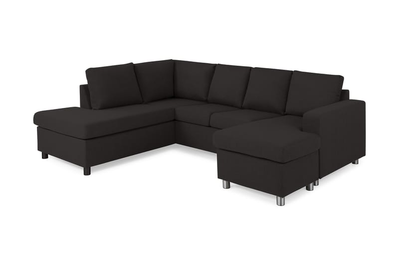 U-sofa Nevada Large Divan Høyre - Antrasitt - 2 seters sofa med divan - 4 seters sofa med divan - Fløyelssofaer - Skinnsofaer - 3 seters sofa med divan - U-sofa